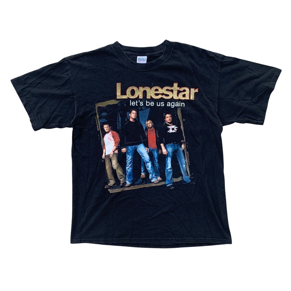 Lonestar Band Tee Lets Be Us Again Tour Shirt Black Cotton Graphic Mens Large